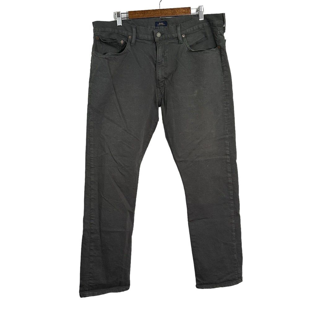 $168 Polo‎ Ralph Lauren Jeans Mens The Hampton Relaxed Straight Gray 38x32